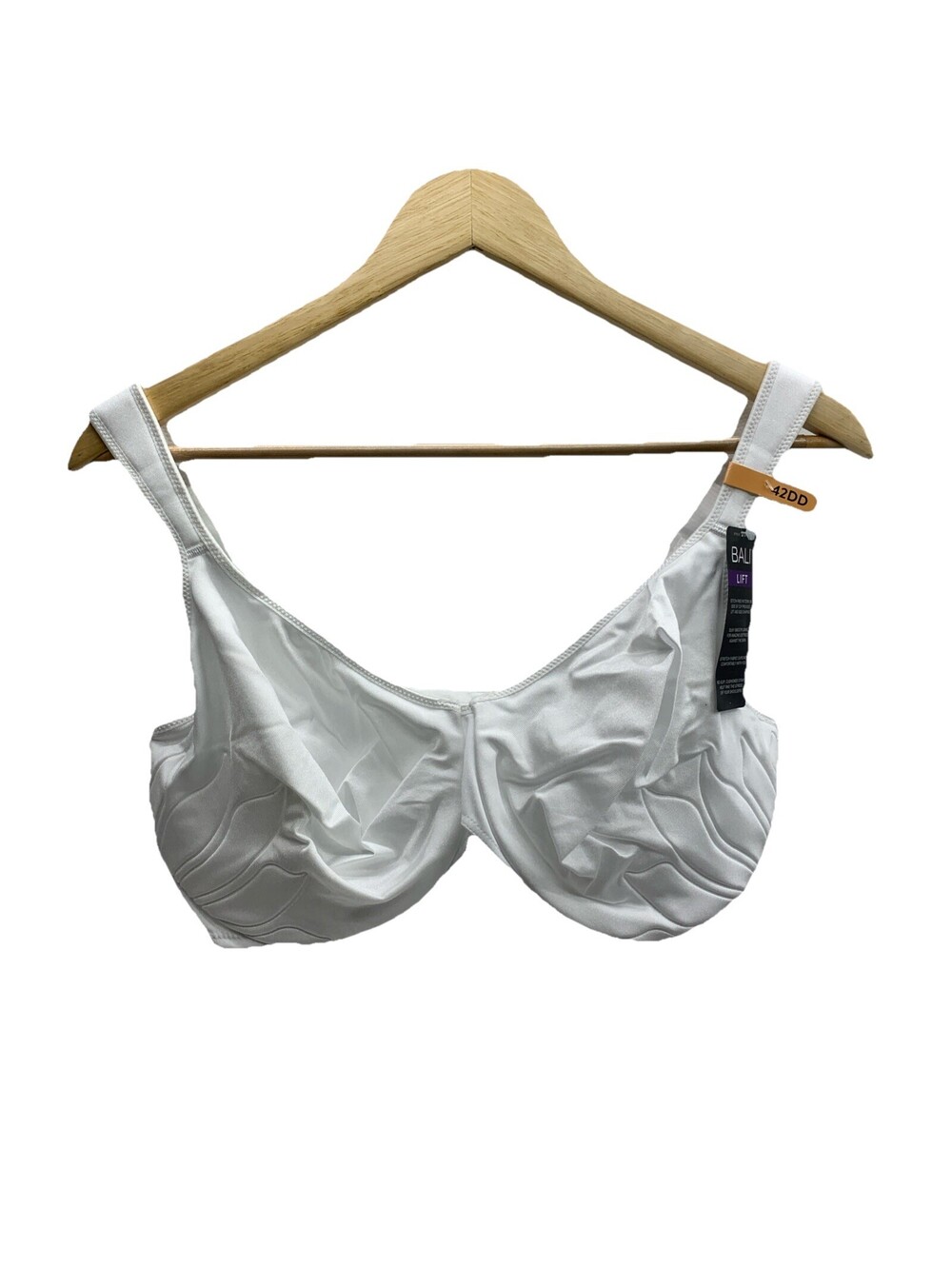 Bali Live It Up Underwire Full Coverage Bra DF3353 Seamless Size 42DD White